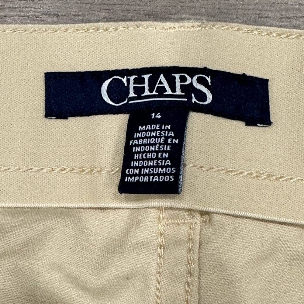Women’s Chaps 14 Large Jeans Denim Khaki Stretch Flex Waistband Straight NWOT - Picture 9 of 12